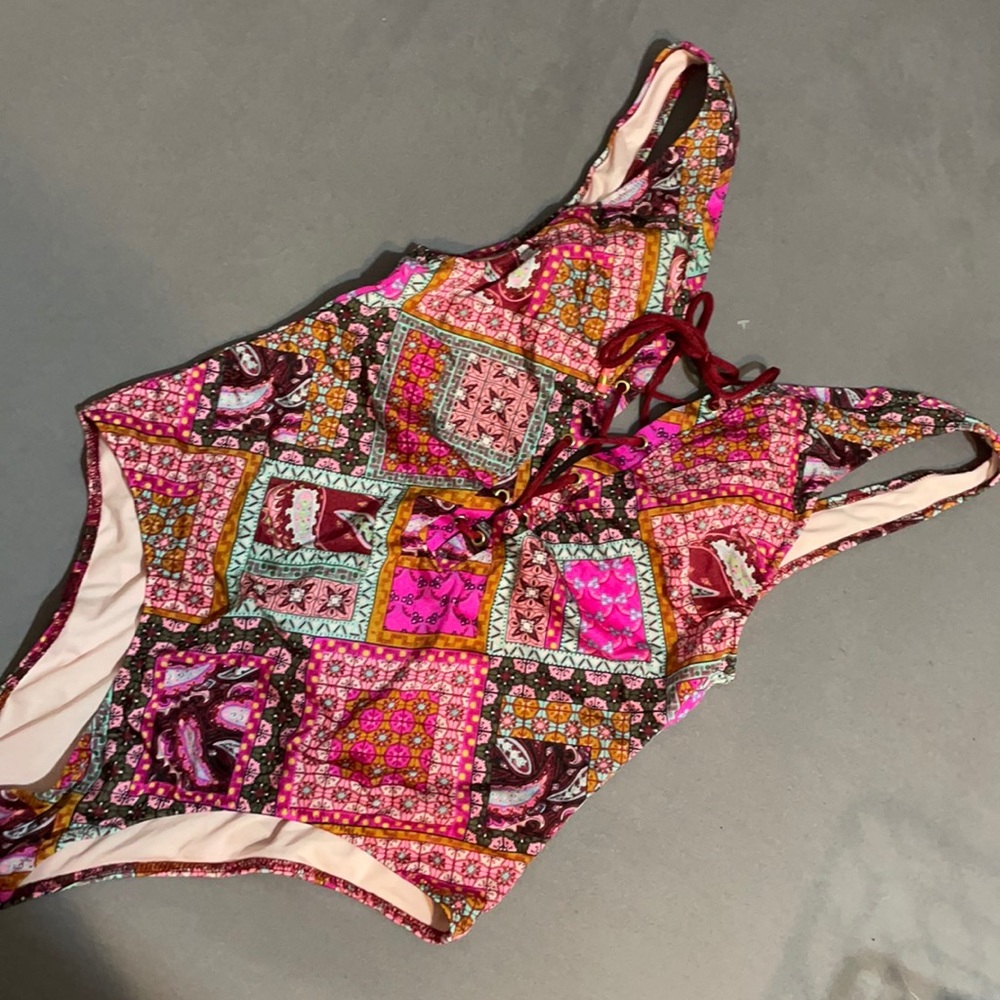 paisley print one piece swimsuit